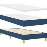 Box Postelja z vzmetnico z vzmetnico Modra 100 x 200 cm blago | Shoptok.si