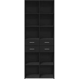 vidaXL Visoka omara črna 70x42,5x185 cm inženirski les | Shoptok.si