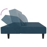  Dvosjed na razvlačenje s dva jastuka plavi baršunasti | shoptok.hr