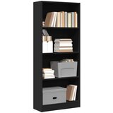 Furnova Knjižna omara črna 60x24x143 cm inženirski les, (21933553) | Shoptok.si