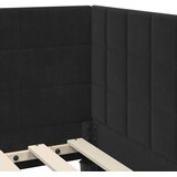  Kutni okvir kreveta s uzglavljem Crna 80 cm x 200 cm Baršun | shoptok.hr