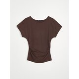 Sinsay Bluza s kratkim rukavima s bočnim naborima s viskozom | shoptok.hr
