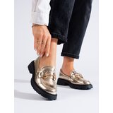 SHELOVET Golden loafers on a thick sole | shoptok.hr