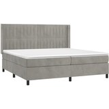  box spring s madracem LED svjetlosivi 200x200 cm baršun | shoptok.hr