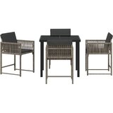 vidaXL komplet za jedilnico v vrtu 5 pcs siva poli ratan | Shoptok.si