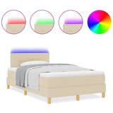  Krevet s podnicom i madracem &amp LED svjetlom krem 120x200 cm tkanina | shoptok.hr