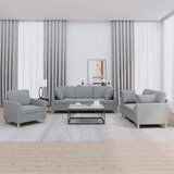vidaXL 3-dijelni set sofa s jastucima svjetlosivi od tkanine | shoptok.hr