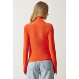  Women's Orange Gathered Detailed High Neck Sandy Blouse | Eponuda.ba