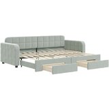 vidaXL Dnevni krevet na razvlačenje svjetlosivi 80 x 200 cm baršunasti | shoptok.hr