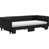  Dnevni krevet na razvlačenje crni 90 x 190 cm od tkanine | shoptok.hr