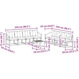  Set vanjskih sofa 9 kom. Prirodna i crna | shoptok.hr