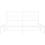 vidaXL Kovinski posteljni okvir z vzglavjem bel 150x200 cm | Shoptok.si