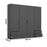 Rauch Möbel OMARA S KLASIČNIMI VRATI, siva | Shoptok.si