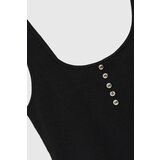 Marisse Black Ribbed Button-Up Top | ePonuda.com