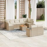 vidaXL 10-dijelni set vrtnih sofa s jastucima bež od poliratana | shoptok.hr