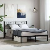vidaXL Kovinski posteljni okvir z vzglavjem črn 120x190 cm | Shoptok.si