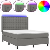  box spring s madracem LED tamnosivi 140x190 cm tkanina | shoptok.hr