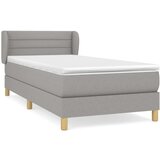  Box spring postelja z vzmetnico svetlo siv 100x200 cm blago, (20725028) | Shoptok.si