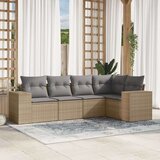  5-dijelni vrtni set sofa s jastucima bež od poliratana Cijene