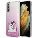 Karl Lagerfeld Klhcs21mcfnrcpi za samsung galaxy s21 plus g996 prozorno pink trda zaščita - choupette fun Cene