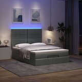  Otomanski krevet s madracem i LED tamnosivi 140x200 cm tkanine | shoptok.hr