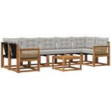 vidaXL Zunanja garnitura za sedenje 8 pcs Naravna in svetlo siva, (5000281593) | Shoptok.si
