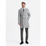 Ombre Elegant double-breasted men's herringbone coat - grey | Eponuda.ba