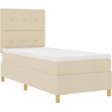  Krevet s opruga kutije s uzglavljem Krema 100 x 200 cm tkanina | shoptok.hr