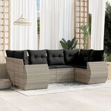  6-dijelni set vrtnih sofa od poliratana s jastucima svjetlosivi | shoptok.hr