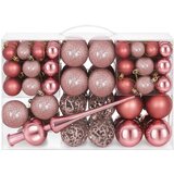  Set božićnih kuglica 111 kom. Ružičasta 6 cm Polistiren Slike