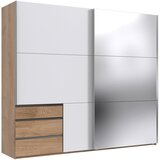MID.YOU omara z drsnimi vrati, bela, barve hrasta | Shoptok.si