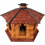  Drvena hranilica za ptice sa posudom za hranu 56x46x37 | shoptok.hr