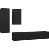 Furnova Komplet TV omaric 4-delni črna inženirski les, (21923929) | Shoptok.si