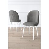 Hanah home set trpezarijskih stolica Bika 8 kom, siva tkanina Babyface, bele drvene noge | Eponuda.com