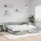  Dnevni krevet na razvlačenje svjetlosivi 90 x 200 cm baršunasti | shoptok.hr