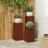  Stalak za biljke 3 pcs Rđa Čelik otporan na vremenske uvjete | shoptok.hr