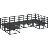 vidaXL Vrtna sedežna garnitura 6 pcs Črna Aluminij | Shoptok.si