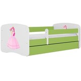 HAPPYKIDS Dječji krevet Dreamy princeza s ružom 140x70 sa madracem s ladicom Zelena | shoptok.hr
