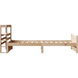  Posteljni okvir z vzglavjem bel 75x190 cm trdna borovina, (21304310) | Shoptok.si