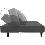 vidaXL Dvosjed na razvlačenje s dva jastuka tamnosivi baršunasti | shoptok.hr