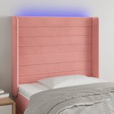  LED uzglavlje ružičasto 103x16x118/128 cm baršunasto | shoptok.hr