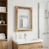  Ogledalo Zidne s ogledalom Smeđa i crna 70 x 50 x 3 cm Stakl | Eponuda.com