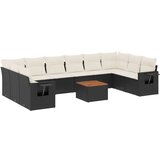  11-dijelni set vrtnih sofa od poliratana s jastucima crni | shoptok.hr