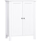 Kleankin omarica za shranjevanje z 2 policama in 2 vrati z ročaji MDF Kopalnica 60 x 30 x 80 cm bela, (20754060) | Shoptok.si