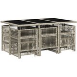  11-dijelni vrtni blagovaonski set s jastucima svijetlosivi | Eponuda.com