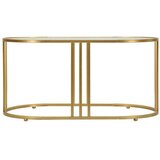 Mauro Ferretti Bela/v zlati barvi klubska mizica s stekleno mizno ploščo 50x90 cm Antalia – | Shoptok.si