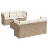 Maison Chic Seti vrtnega pohištva - Vrtna garnitura - Vrtni pohištvo set 7-delna z blazinami bež poli ratan, (21804322) | Shoptok.si