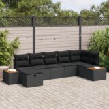 vidaXL Set od 7 dijelova vrsne garniture s jastučićima crni poli rattan | shoptok.hr
