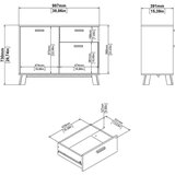 Tvilum Bela/v naravni barvi komoda v hrastovem dekorju 99x73x39 cm Ikast – | Shoptok.si