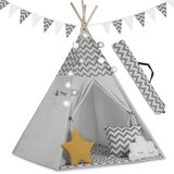 Nukido Kids' Gray Teepee Tent with Lights - Perfect for Playtime and Adventure, (21740645) Cene